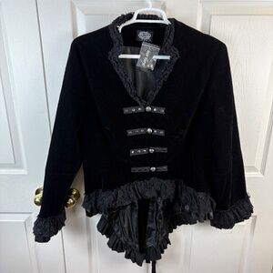 Hearts & Roses Hot Topic Velvet Goth Dovetail Jacket